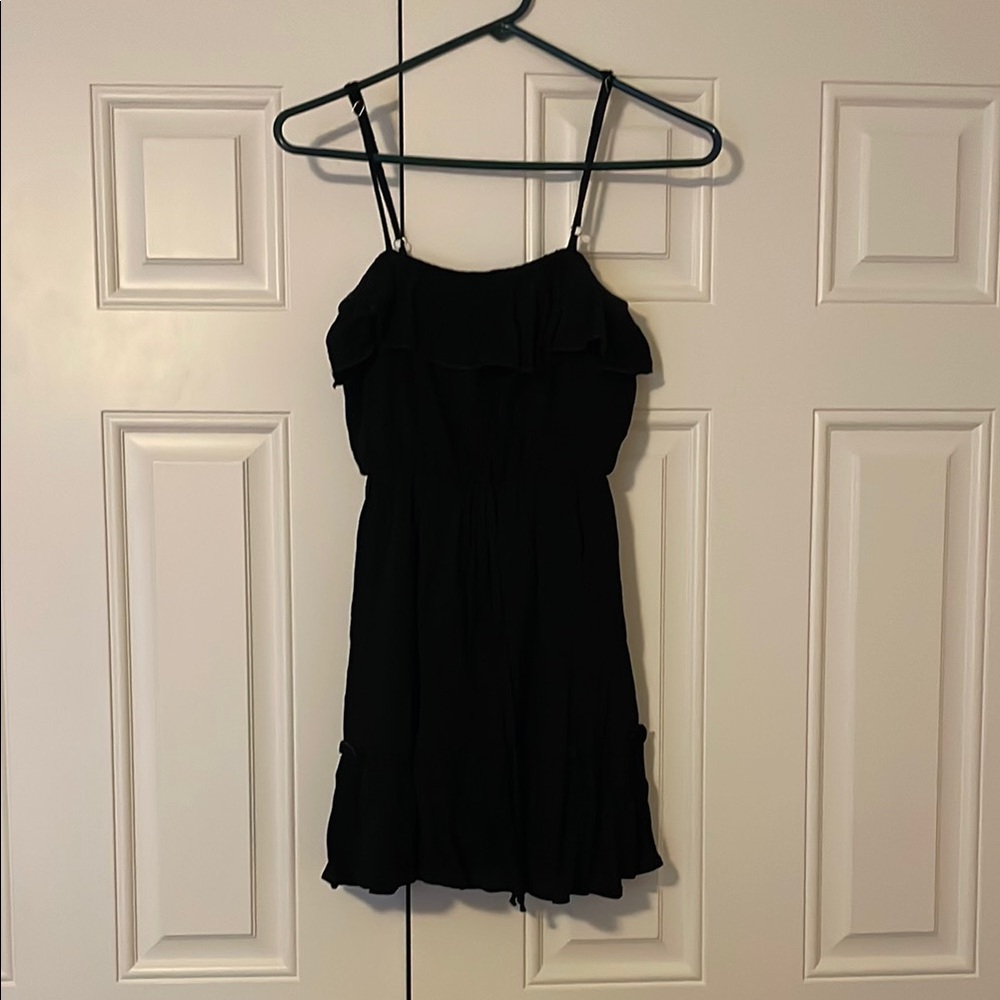 Altar'd State Black Tiered Ruffled Mini Sundress